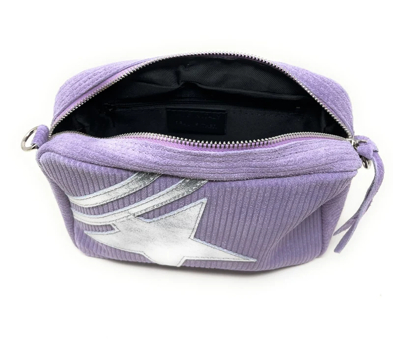 Sac à bandoulière en daim SILVER STAR Lilas