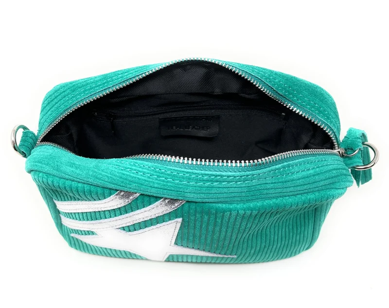 Sac à bandoulière en daim SILVER STAR Vert menthe