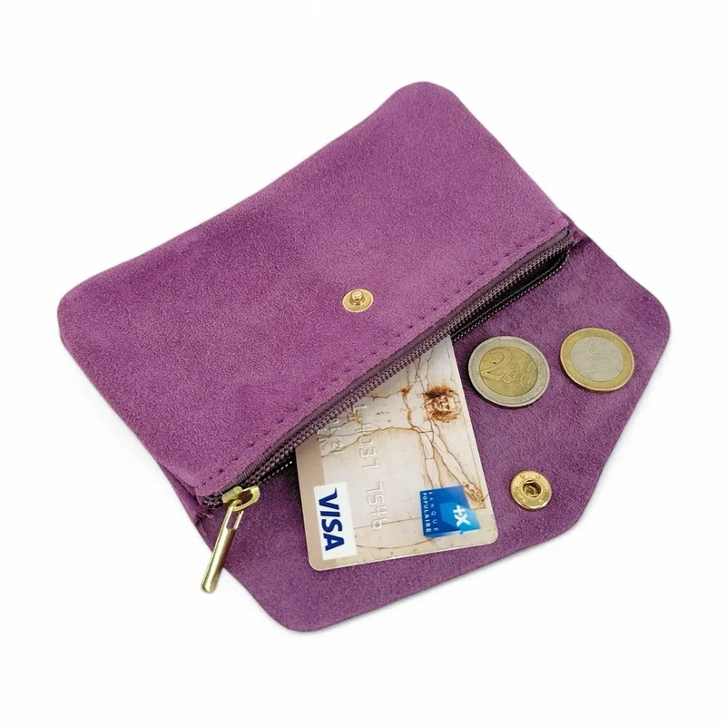 Pochette porte-monnaie en daim COMPO SUEDE Violine