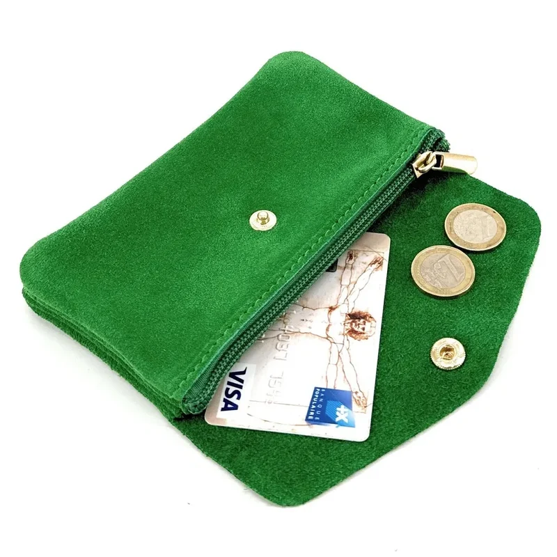 Pochette porte-monnaie en daim COMPO SUEDE Vert anglais