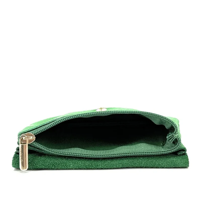 Pochette porte-monnaie en daim COMPO SUEDE Vert anglais