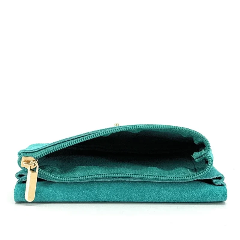 Pochette porte-monnaie en daim COMPO SUEDE Bleu turquoise