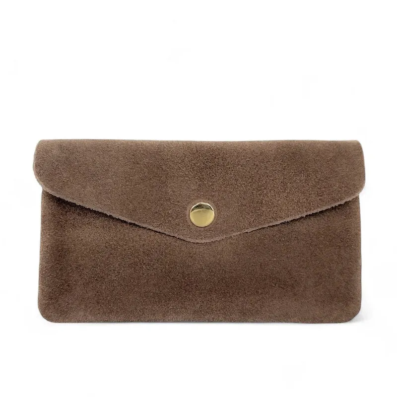 Pochette porte-monnaie en daim COMPO SUEDE Taupe foncé