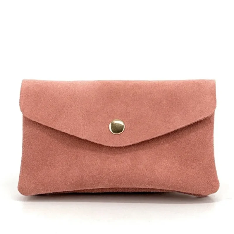 Pochette porte-monnaie en daim COMPO SUEDE Rose saumon