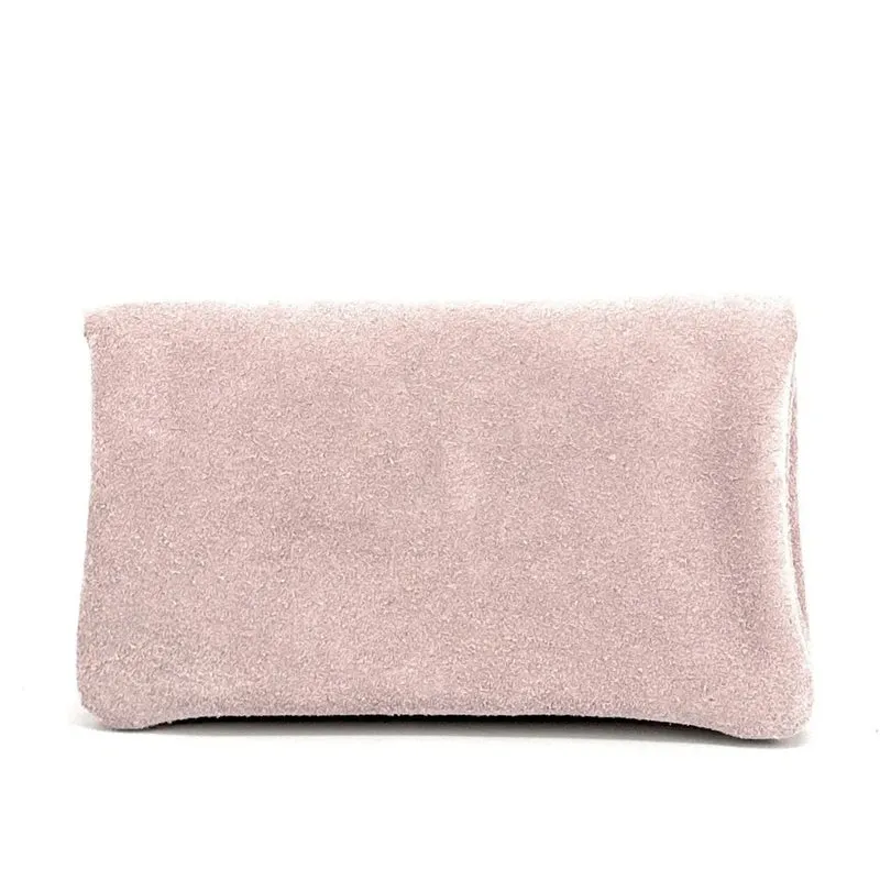 Pochette porte-monnaie en daim COMPO SUEDE Rose pâle