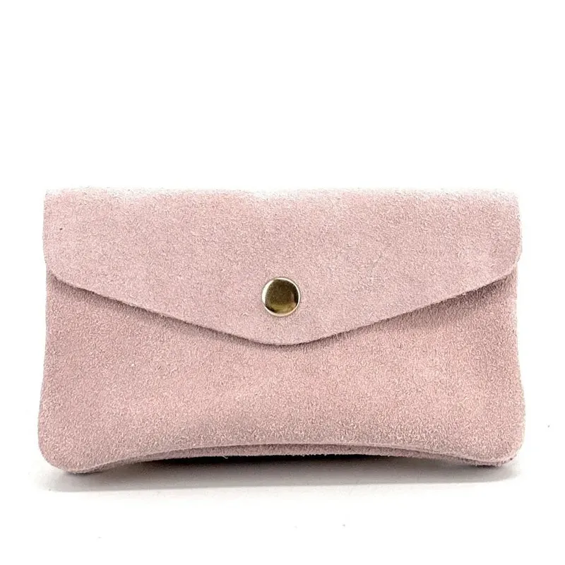 Pochette porte-monnaie en daim COMPO SUEDE Rose pâle