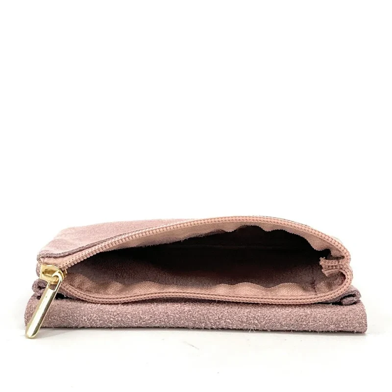 Pochette porte-monnaie en daim COMPO SUEDE Rose pâle