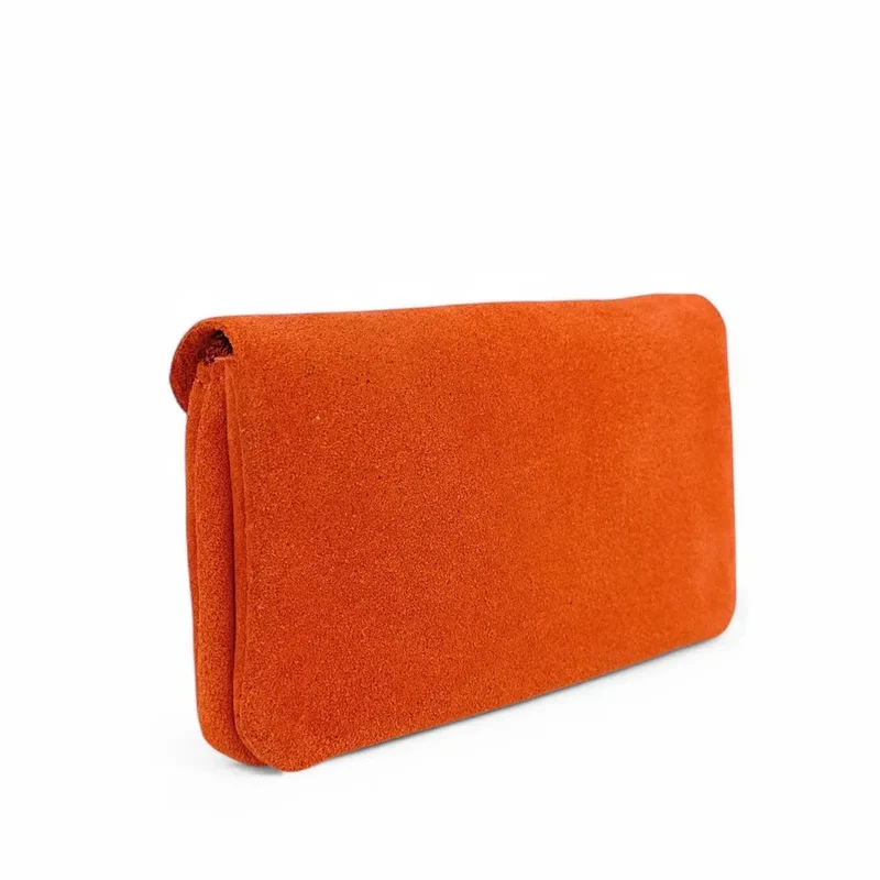 Pochette porte-monnaie en daim COMPO SUEDE Orange mandarine