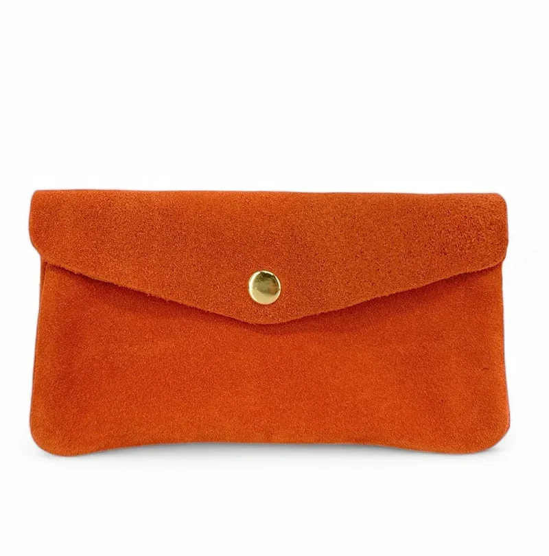 Pochette porte-monnaie en daim COMPO SUEDE Orange mandarine