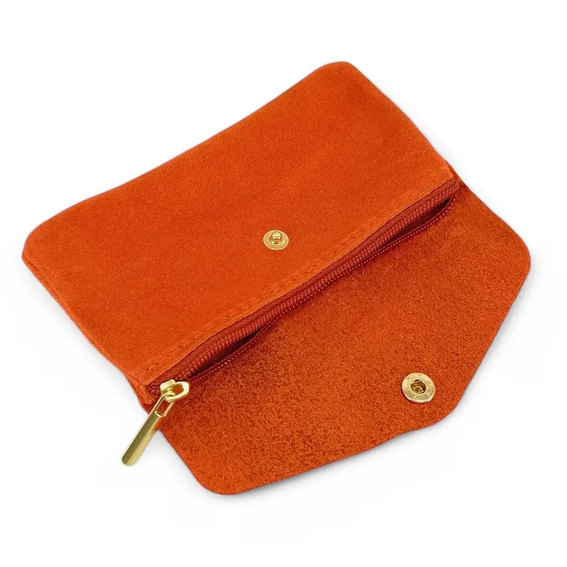 Pochette porte-monnaie en daim COMPO SUEDE Orange mandarine