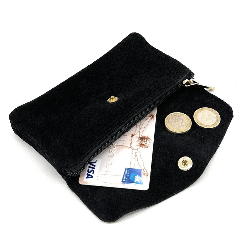 Pochette porte-monnaie en daim COMPO SUEDE Noir