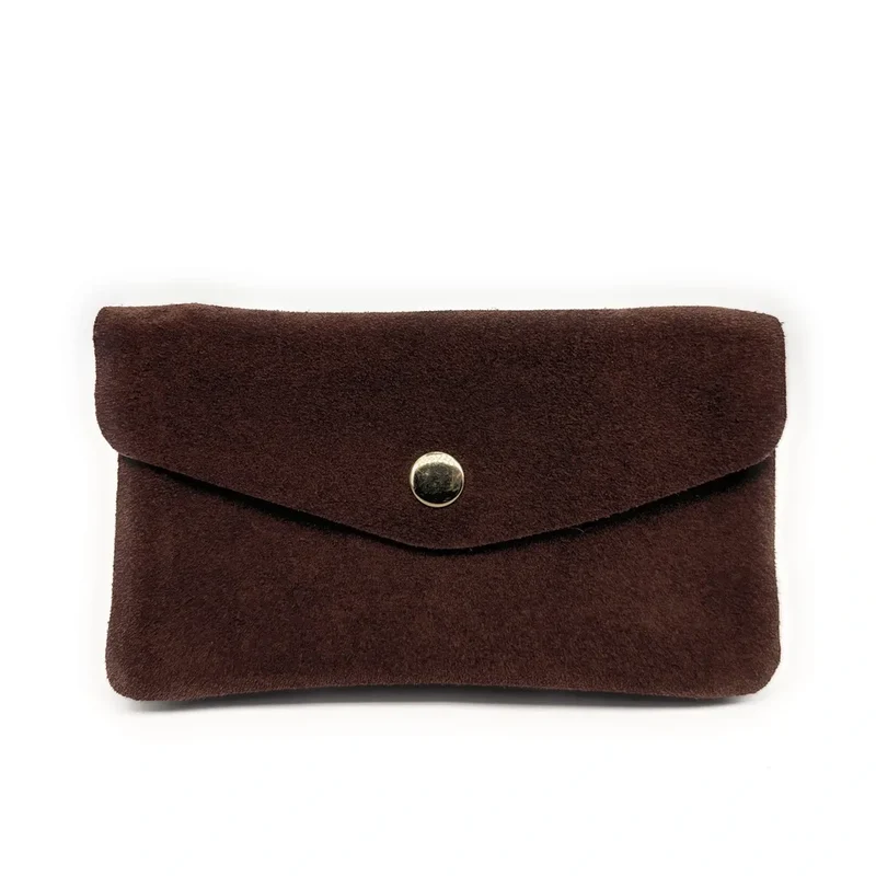 Pochette porte-monnaie en daim COMPO SUEDE Marron chocolat