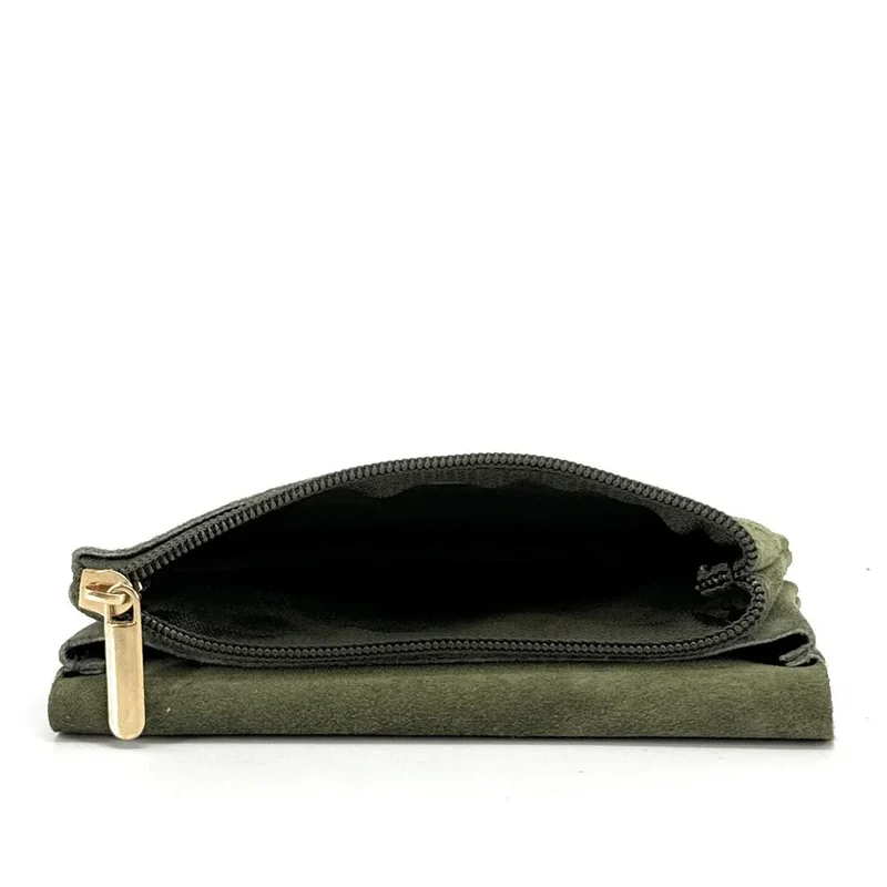 Pochette porte-monnaie en daim COMPO SUEDE Vert kaki