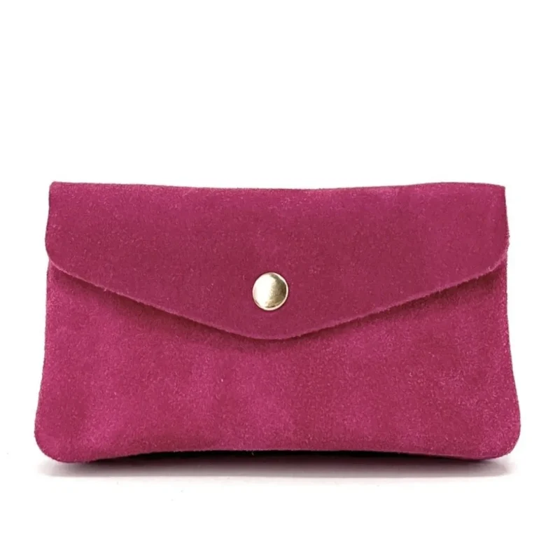 Pochette porte-monnaie en daim COMPO SUEDE Rose fuchsia