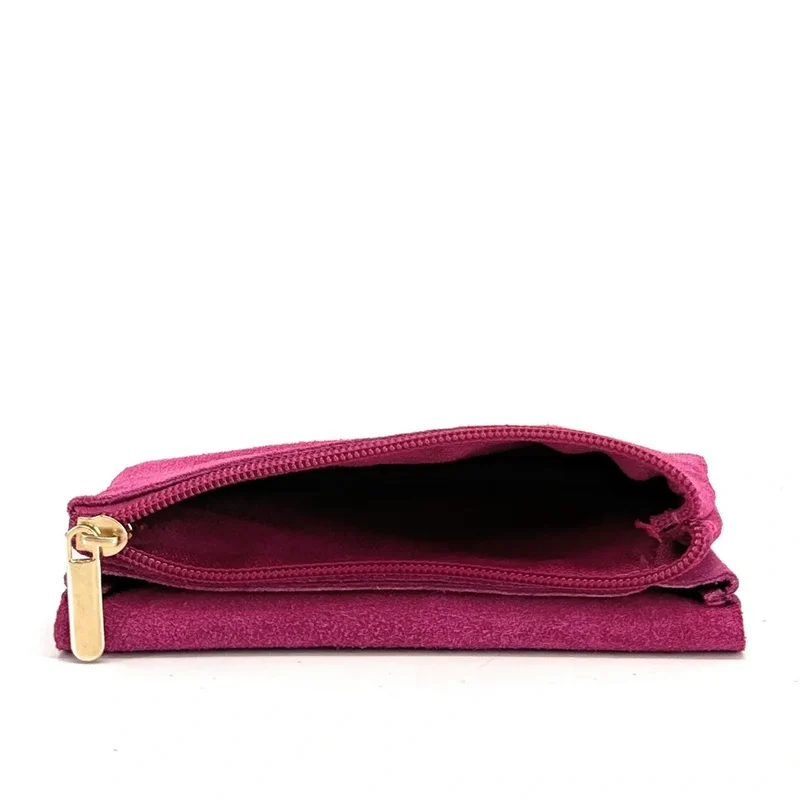 Pochette porte-monnaie en daim COMPO SUEDE Rose fuchsia