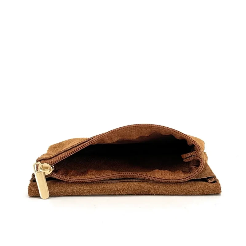 Pochette porte-monnaie en daim COMPO SUEDE Marron camel