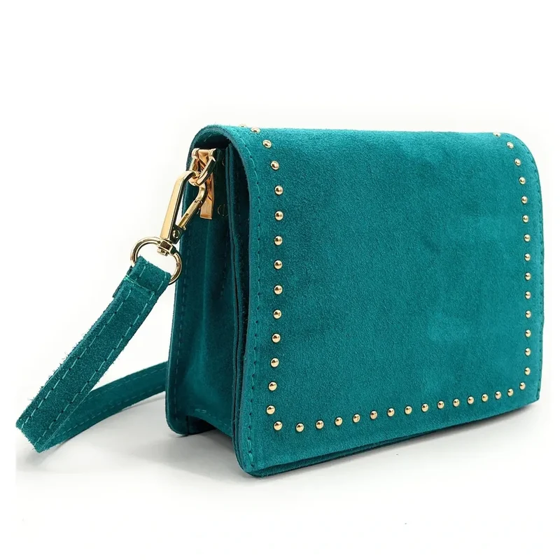 Sac bandoulière en daim LITTLE ITALY Bleu turquoise