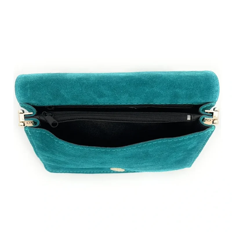 Sac bandoulière en daim LITTLE ITALY Bleu turquoise