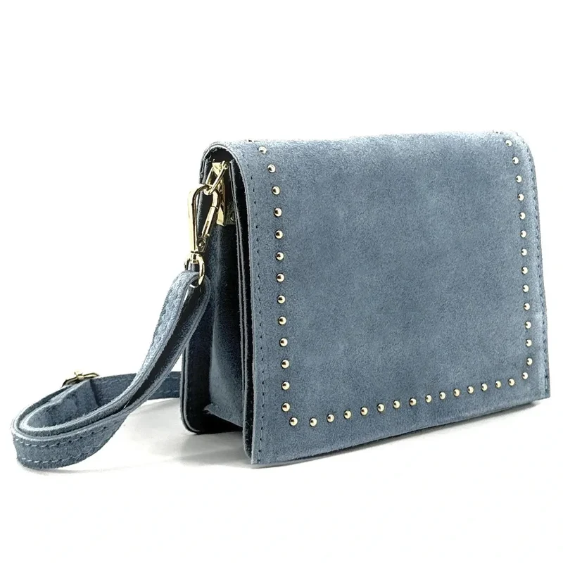 Sac bandoulière en daim LITTLE ITALY Bleu pastel