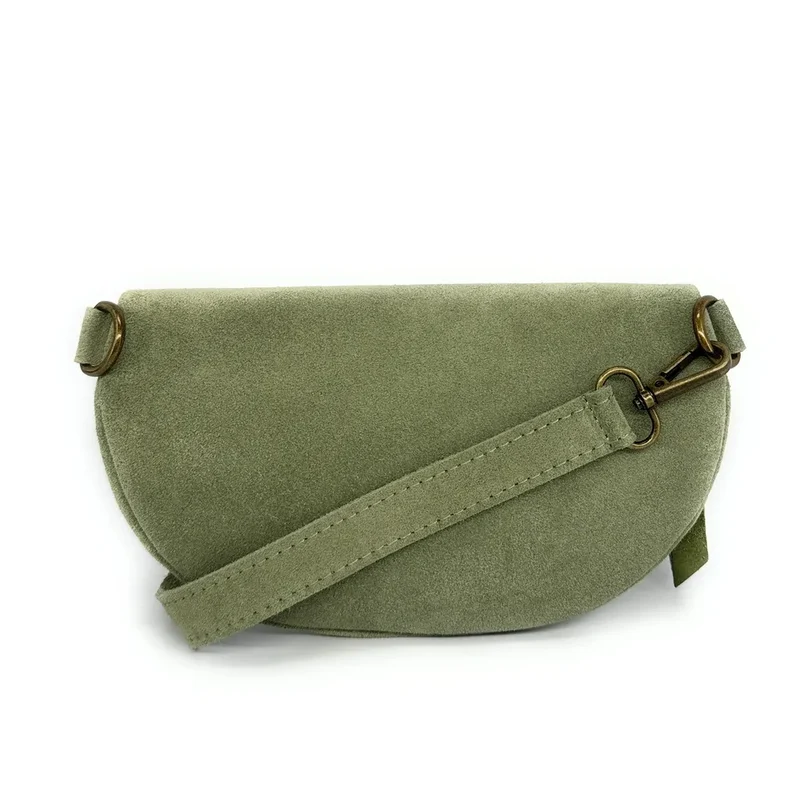 Sac banane en daim LOU SUE Vert pastel