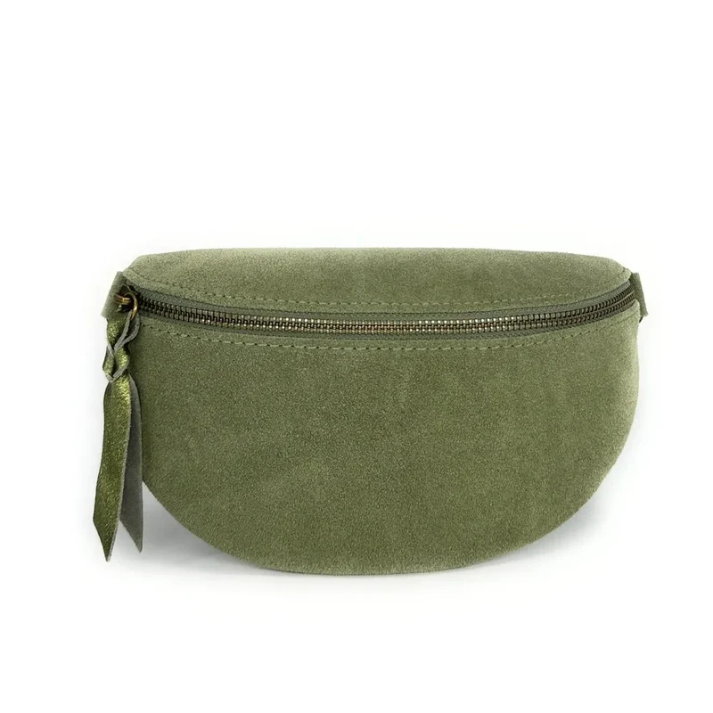 Sac banane en daim LOU SUE Vert pastel