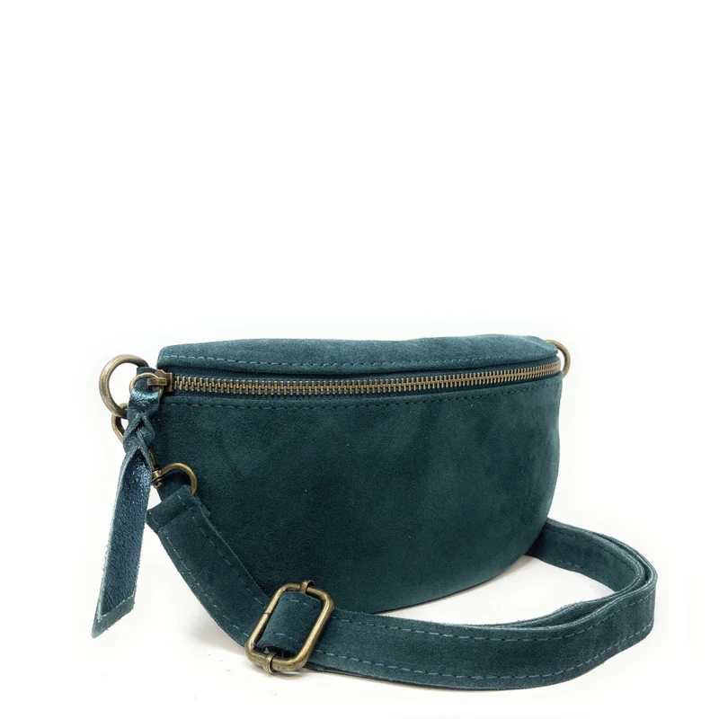 Sac banane en daim LOU SUE Vert forêt