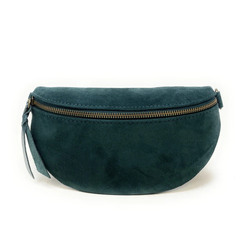 Sac banane en daim LOU SUE Vert forêt