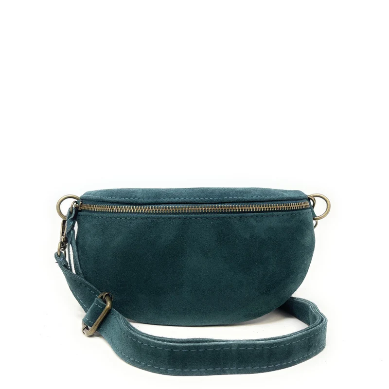 Sac banane en daim LOU SUE Vert forêt