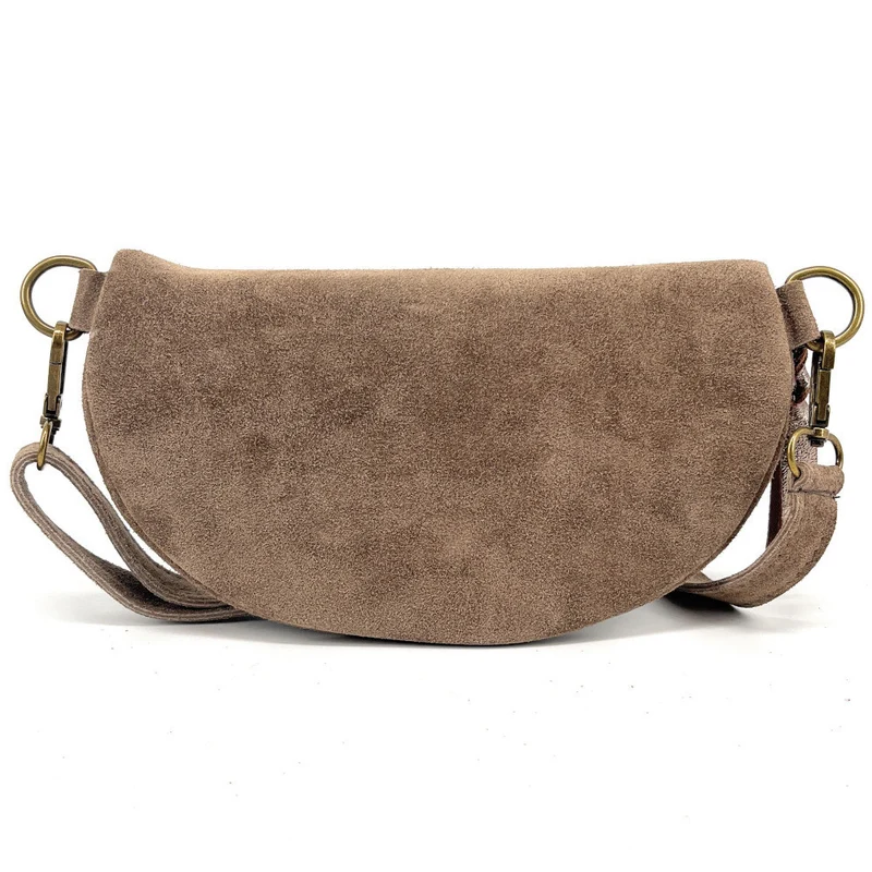 Sac banane en daim LOU SUE Taupe