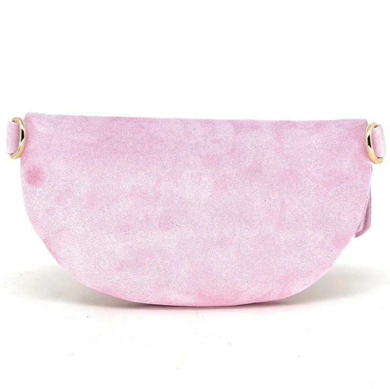 Sac banane en daim LOU SUE Rose bonbon