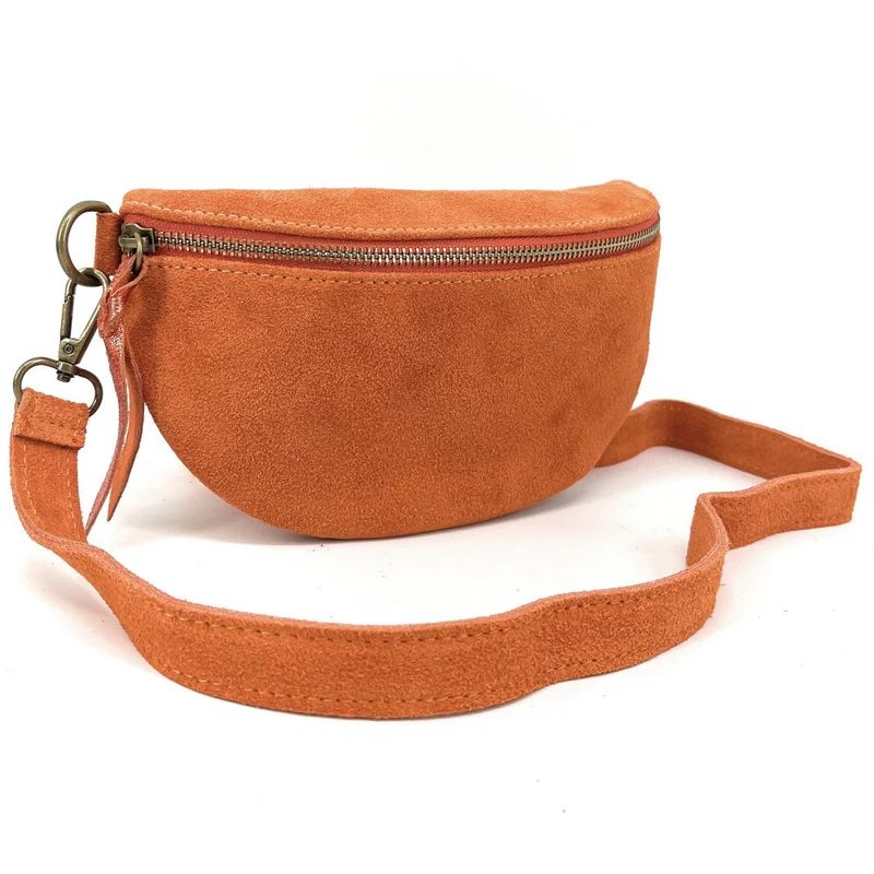 Sac banane en daim LOU SUE Orange