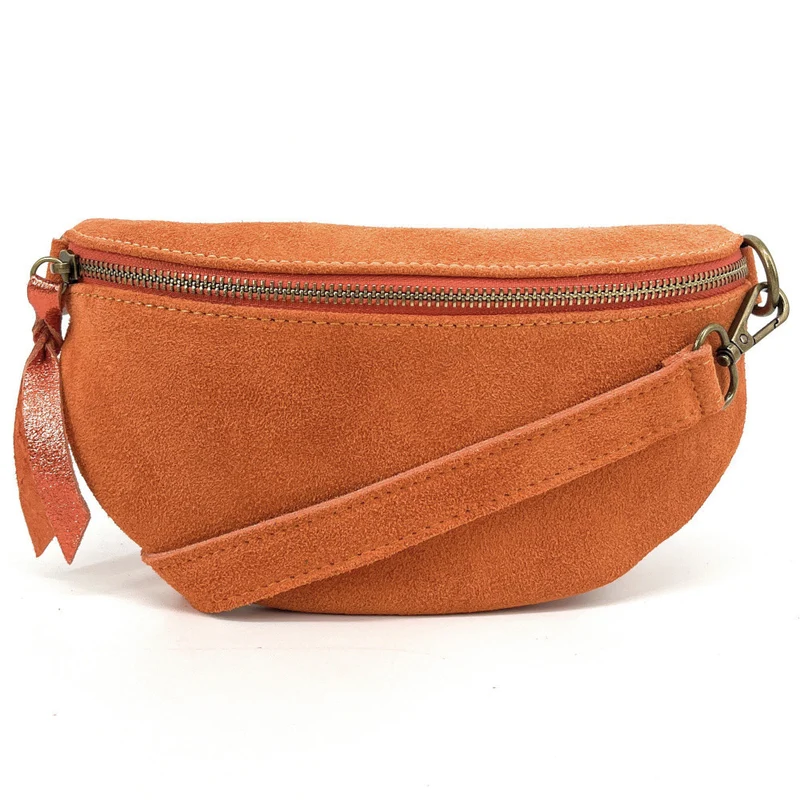 Sac banane en daim LOU SUE Orange