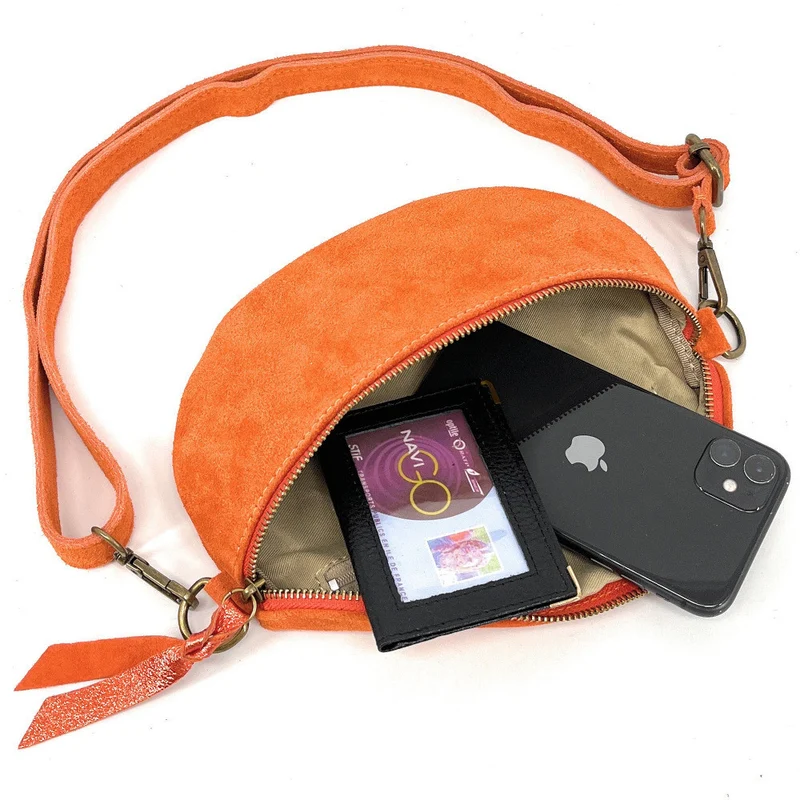 Sac banane en daim LOU SUE Orange