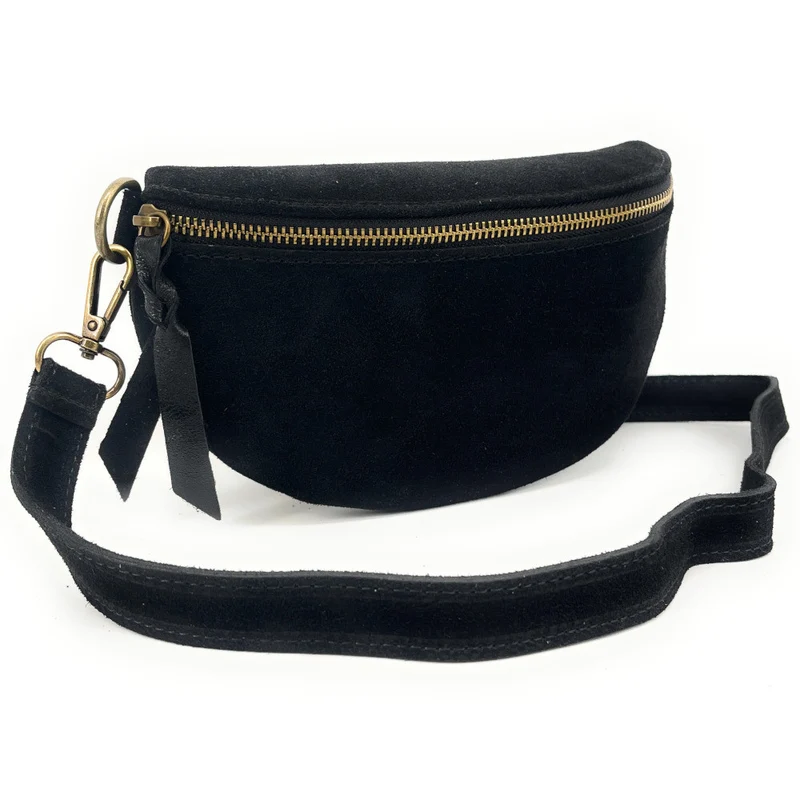 Sac banane en daim LOU SUE Noir