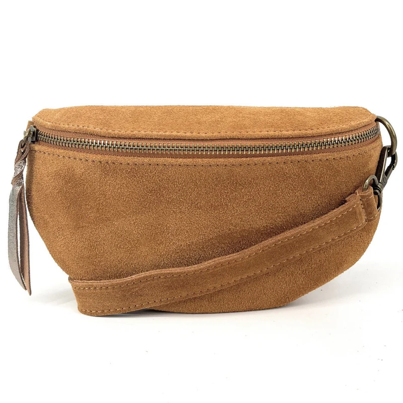Sac banane en daim LOU SUE Camel