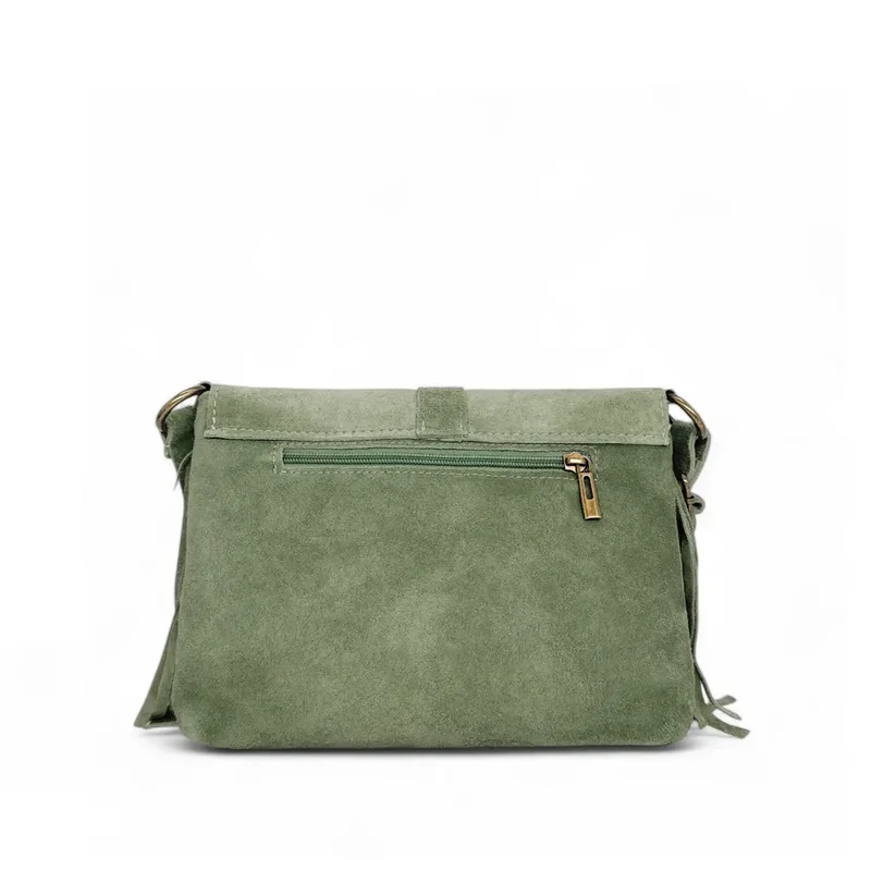 Sac à main en daim PARAISO Vert amande