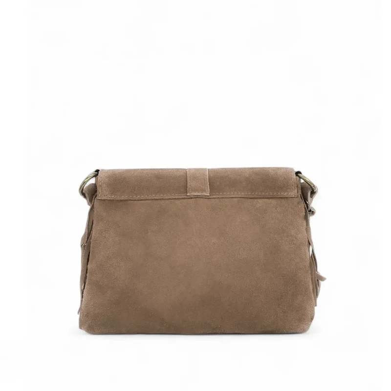 Sac à main en daim PARAISO Taupe foncé