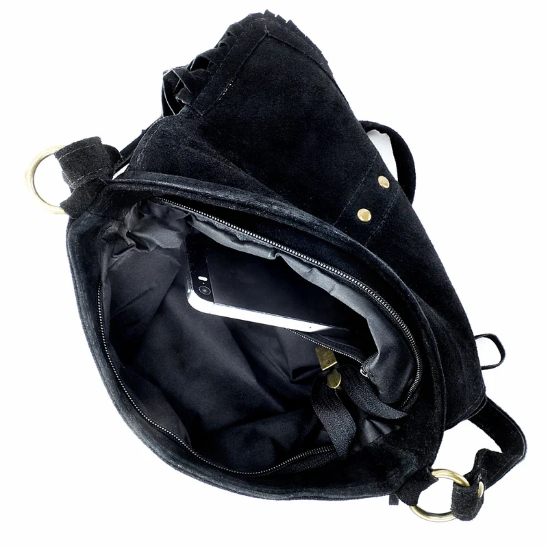 Sac à main en daim PARAISO Noir