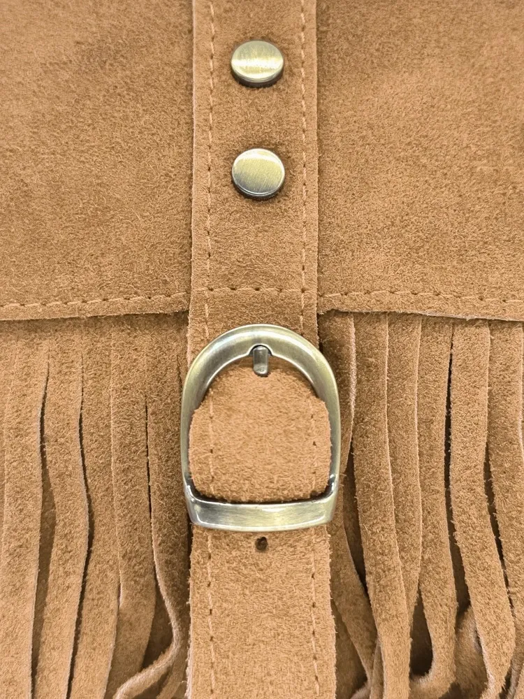 Sac à main en daim PARAISO Camel clair