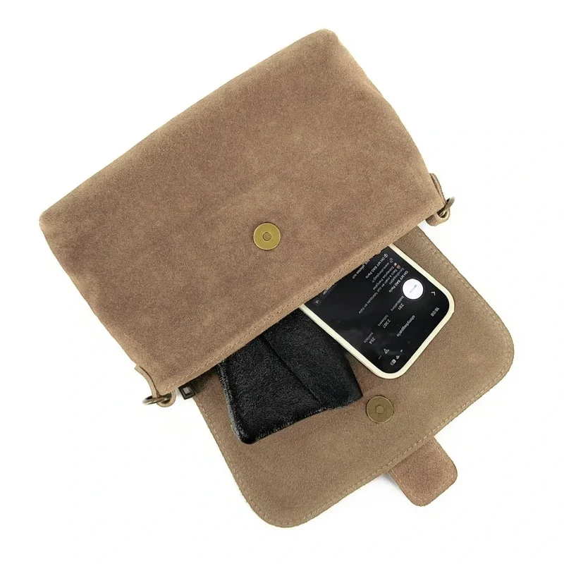 Sac en daim imprimé léopard VERONE SUEDE LEO Taupe