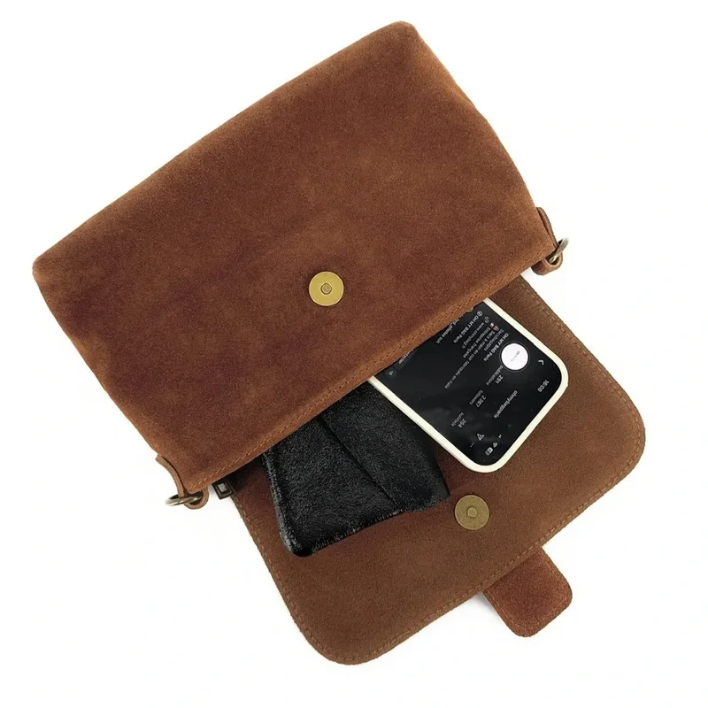 Sac à main en daim imprimé léopard VERONE SUEDE LEO Camel