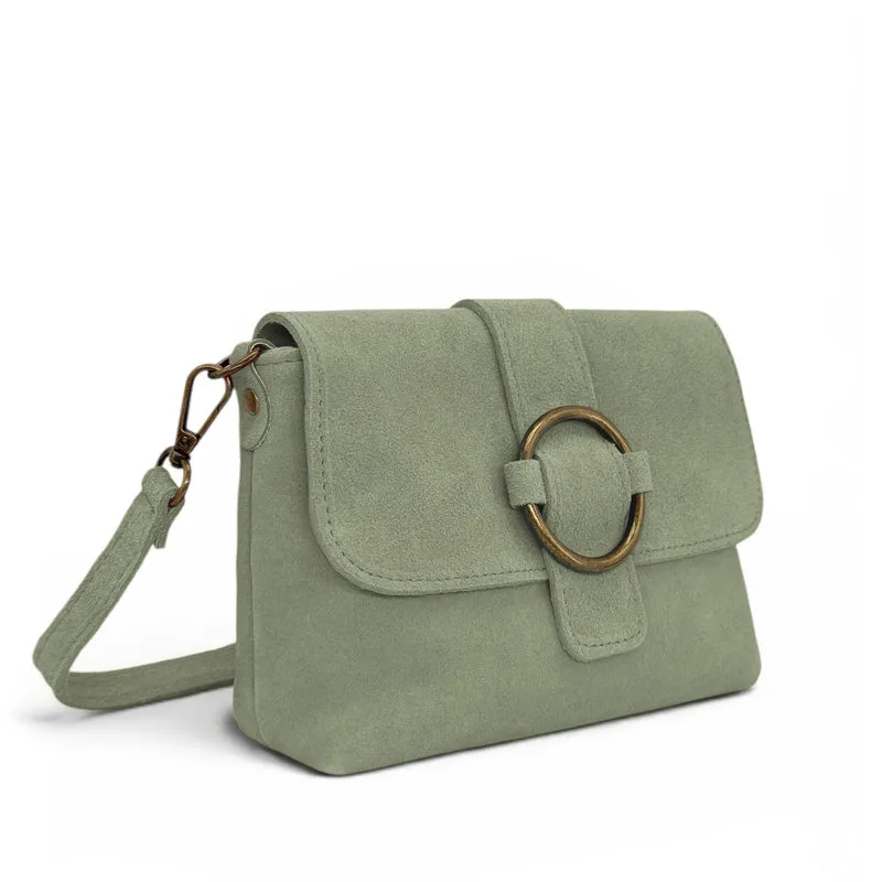 Sac à main en daim VERONE SUEDE Vert amande