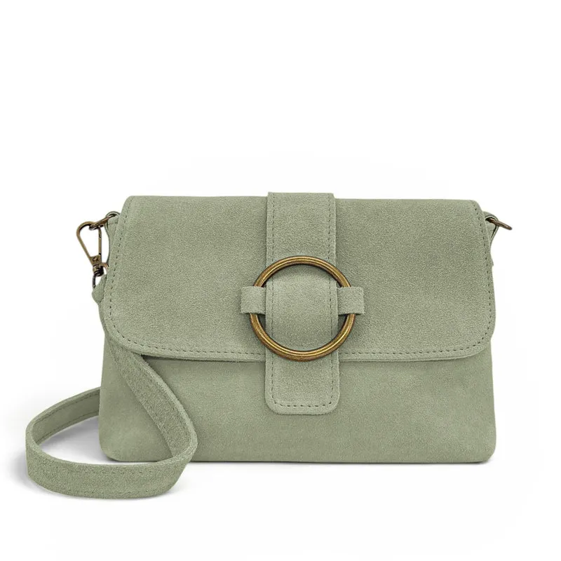Sac à main en daim VERONE SUEDE Vert amande