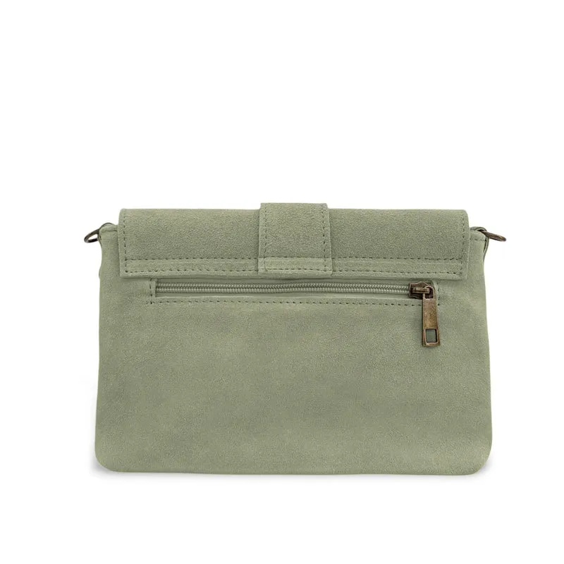 Sac à main en daim VERONE SUEDE Vert amande