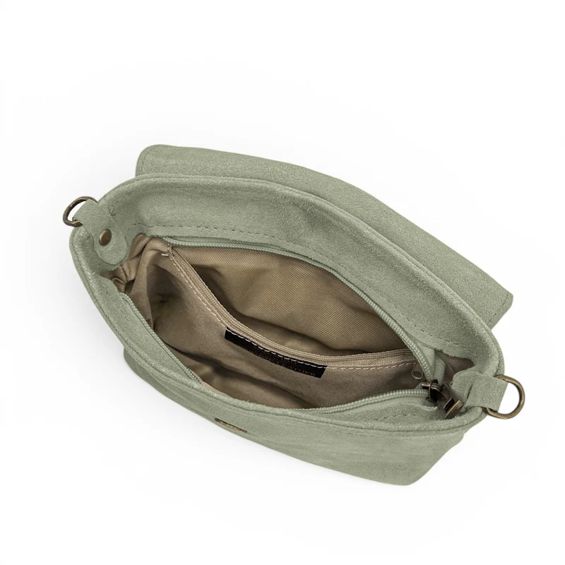 Sac à main en daim VERONE SUEDE Vert amande