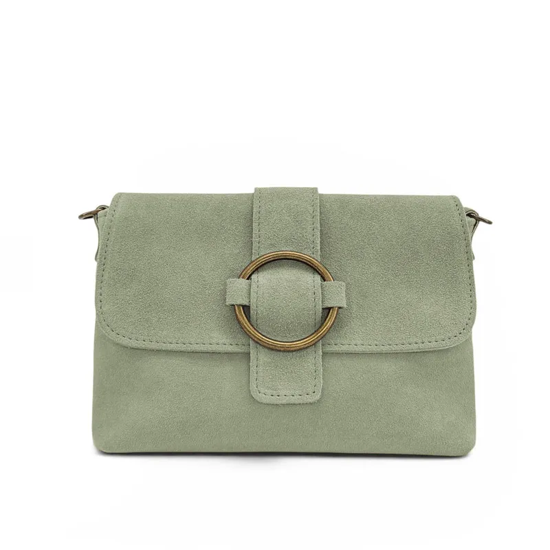 Sac à main en daim VERONE SUEDE Vert amande