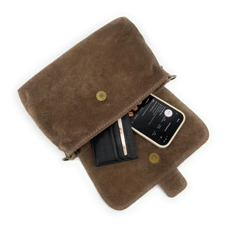 Sac à main en daim VERONE SUEDE Taupe