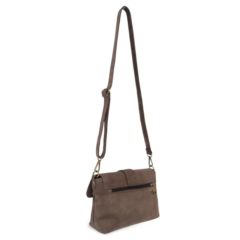Sac à main en daim VERONE SUEDE Taupe foncé