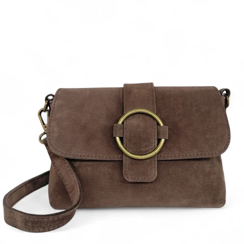 Sac à main en daim VERONE SUEDE Taupe foncé