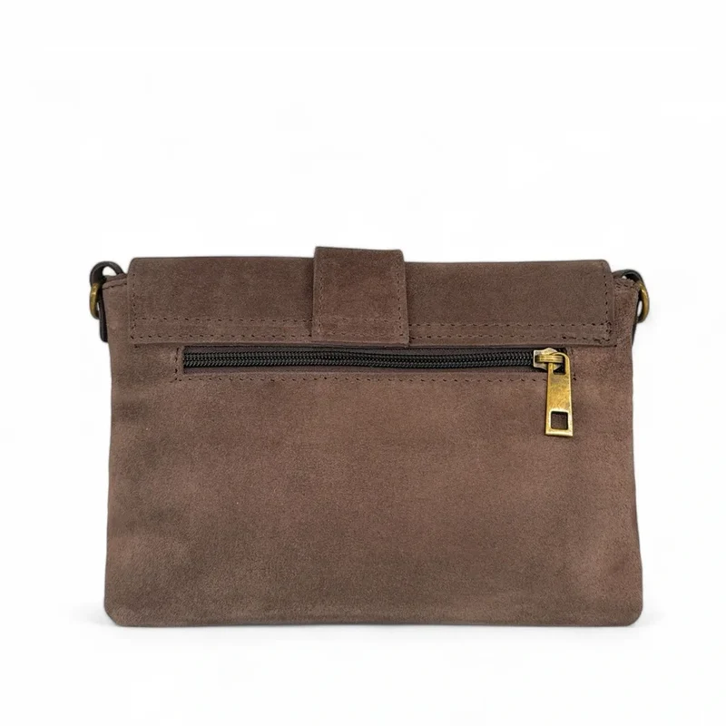 Sac à main en daim VERONE SUEDE Taupe foncé